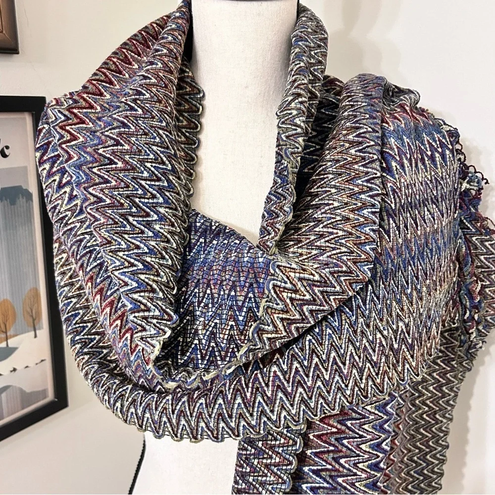 Missoni Multicolor Zigzag Foulard Scarf/Shawl